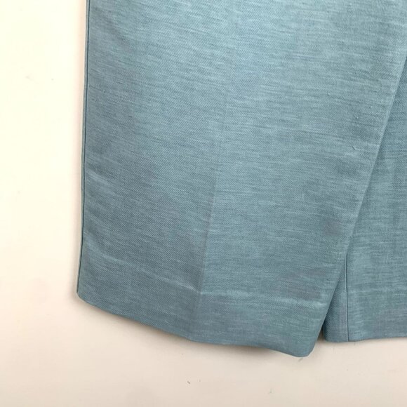 Max Mara Womens Blue Linen Wide-Leg Pants Size 40 Made In Italy - Picture 5 of 8